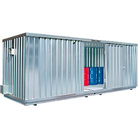 Gefahrstoffcontainer ST 1900 SAFE Tank ECO, verzinkt, B 6080 x T 2170 x H 2300 mm, 2x 1030 l, aktive Lagerung, temporärer explosionsgeschützter Lüfter