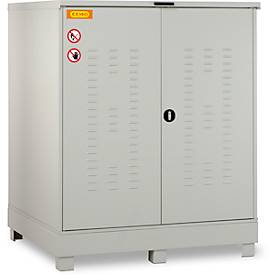 Gefahrstoffdepot CEMO 400, Stahl, Auffangvolumen 400 l, abschließbar, B 1500 x T 1500 x H 1895 mm, für 4 x 200 l/9 x 60 l