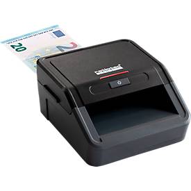 Geldscheinprüfer ratiotec® Smart Protect, EZB-Standard, IR/MG/MT/SD, 3 Währungen, LED-Balkenanzeige & Warnsignal, USB/microSD, Netzkabel, schwarz