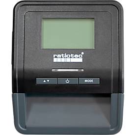 Image of Geldscheinprüfer ratiotec® Smart Protect Plus, EZB-Standard, IR/MG/MT/SD, 3 Währungen, LC-Display & Warnsignal, Zählfunktion, USB/microSD, schwarz