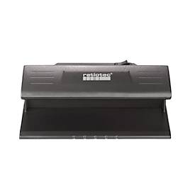 Geldscheinprüfer ratiotec® Soldi 120, für alle Währungen, mit 3 W UV-LED, L 185 x B 85 x H 79 mm, schwarz