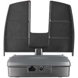 Geldwaage ratiotec® RS 2000, für Münzen & Banknoten, Währungsoptionen EUR/GBP/CHF, USB-Anschluss, Wechselgeld, L 190 x B 130 x H 148 mm, anthrazit