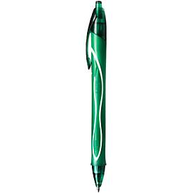 Gelschreiber BIC Gel-ocity Quick Dry, Druckmechanik, gummierter Schaft, Strichstärke 0,3 mm, 12 Stück, Schreibfarbe grün
