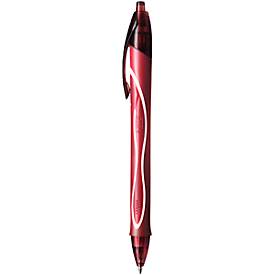 Gelschreiber BIC Gel-ocity Quick Dry, Druckmechanik, gummierter Schaft, Strichstärke 0,3 mm, 12 Stück, Schreibfarbe rot