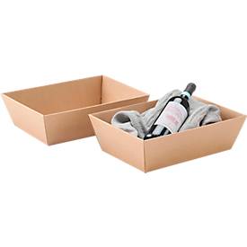 Geschenkkorb SAWP 181.701, rechteckig, klein, L 285 x B 240 x H 110 mm, Wellpappe, kraft-braun, 1 Stück