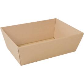 Geschenkkorb SAWP 181.705, rechteckig, groß, L 373 x B 285 x H 120 mm, Wellpappe, kraft-braun, 1 Stück