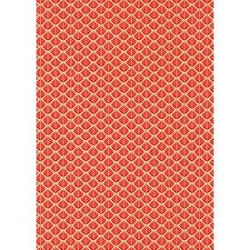 Geschenkpapier Clairefontaine Rote Blumen, blau-braun mit Blumendekor, 5 Tinyrollen mit jeweils L 5 m x B 350 mm