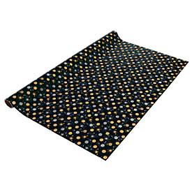 Geschenkpapier Sigel Stardust, L 5 m x B 70 cm, schwarz mit gold-silbernen Sternen/Kreisen, 1 Rolle