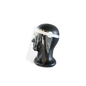 Gesichtsschutzmaske, mit Visier, größenverstellbar, aus Polypropylen/Kunststoff, weiß/transparent