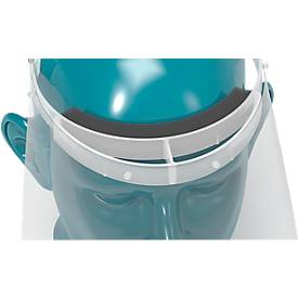 Gesichtsschutzmaske, mit Visier, größenverstellbar, desinfektionsmittelbeständig, aus PET/PE-Schaum, glasklar