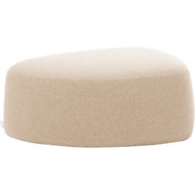 Gestoffeerd meubilair Leyform GOGO Pouf, medium, ovaal, B 980 x D 910 x H 390 mm, met glijders, stoffen bekleding, beige