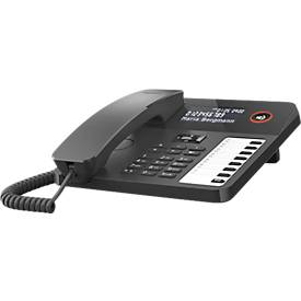 Gigaset DESK 600 Tischtelefon, LCD-Anzeige, 7 Direktwahltasten, Freisprechfunktion, hörgerätekompatibel, bis zu 100 Kontakte, schwarz