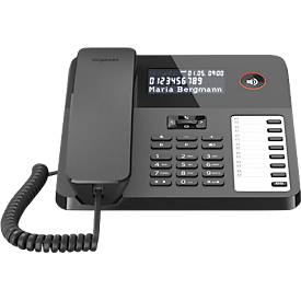 Gigaset DESK 600 Tischtelefon, LCD-Anzeige, 7 Direktwahltasten, Freisprechfunktion, hörgerätekompatibel, bis zu 100 Kontakte, schwarz