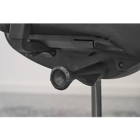 Giroflex Bürostuhl 353, mit Armlehnen, Auto-Synchronmechanik, Muldensitz, 3D-Netz-Rückenlehne, schwarz/schwarz