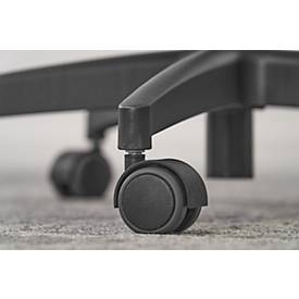 Giroflex Bürostuhl 353, mit Armlehnen, Auto-Synchronmechanik, Muldensitz, 3D-Netz-Rückenlehne, schwarz/schwarz