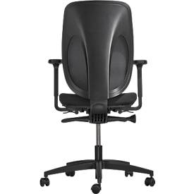 Giroflex Bürostuhl 353, mit Armlehnen, Auto-Synchronmechanik, Muldensitz, 3D-Netz-Rückenlehne, schwarz/schwarz