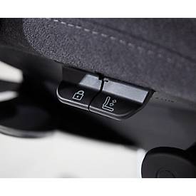 Giroflex Bürostuhl 40, mit Armlehnen, Synchronmechanik, Muldensitz, Lordosen- & Kopfstütze, schwarz/alusilber