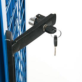 Gitter-Schrankwagen, 1150 x 750 x 1800 mm, mit abschließbarer Doppelflügeltür