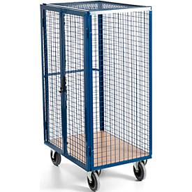 Gitter-Schrankwagen, 1150 x 750 x 1800 mm, mit abschließbarer Doppelflügeltür