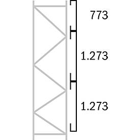 Gitterrückwand GRM-Set 4, Regalhöhe 3600 x Regallänge 1800 mm