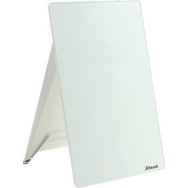 Glas-Notizboard Nobo Diamond, für Schreibtische, B 216 x T 30 x H 297 mm, mit Marker & Montagematerial, weiß