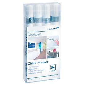 Glasboard-Kreidemarker Legamaster 7-118119, weiss, abwischbar, 4 Stück