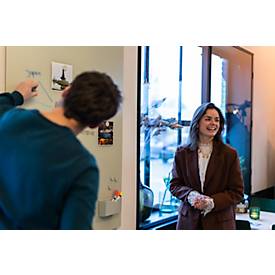 Glasboard Legamaster, mit 2 Magneten & 1 Glasboard Marker, B 1200 x T 4,4 x H 900 mm, gehärtetes Sicherheitsglas, matt, sage green