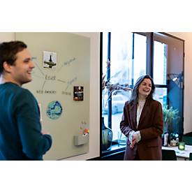 Glasboard Legamaster, mit 2 Magneten & 1 Glasboard Marker, B 1200 x T 4,4 x H 900 mm, gehärtetes Sicherheitsglas, matt, sage green