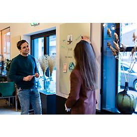 Glasboard Legamaster, mit 2 Magneten & 1 Glasboard Marker, B 1200 x T 4,4 x H 900 mm, gehärtetes Sicherheitsglas, matt, sage green