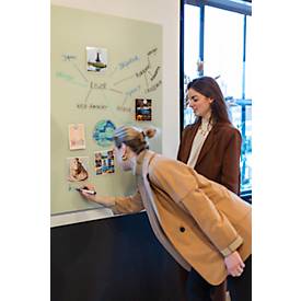 Glasboard Legamaster, mit 2 Magneten & 1 Glasboard Marker, B 1200 x T 4,4 x H 900 mm, gehärtetes Sicherheitsglas, matt, sage green