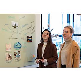 Glasboard Legamaster, mit 2 Magneten & 1 Glasboard Marker, B 1200 x T 4,4 x H 900 mm, gehärtetes Sicherheitsglas, matt, sage green