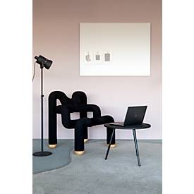 Glasboard Legamaster, mit 2 Magneten & 1 Glasboard Marker, B 1200 x T 4,4 x H 900 mm, gehärtetes Sicherheitsglas, matt, warm grey