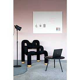 Glasboard Legamaster, mit 2 Magneten & 1 Glasboard Marker, B 1200 x T 4,4 x H 900 mm, gehärtetes Sicherheitsglas, matt, warm grey