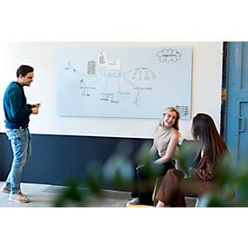 Glasboard Legamaster, mit 2 Magneten & 1 Glasboard Marker, B 2000 x T 4,4 x H 1000 mm, gehärtetes Sicherheitsglas, matt, chilly lake