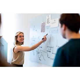 Glasboard Legamaster, mit 2 Magneten & 1 Glasboard Marker, B 2000 x T 4,4 x H 1000 mm, gehärtetes Sicherheitsglas, matt, chilly lake