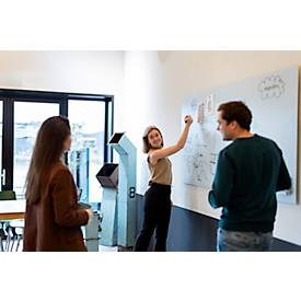 Glasboard Legamaster, mit 2 Magneten & 1 Glasboard Marker, B 2000 x T 4,4 x H 1000 mm, gehärtetes Sicherheitsglas, matt, chilly lake