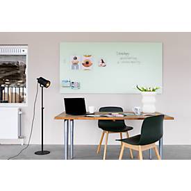 Glasboard Legamaster, mit 2 Magneten & 1 Glasboard Marker, B 2000 x T 4,4 x H 1000 mm, gehärtetes Sicherheitsglas, matt, sage green