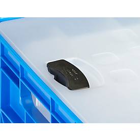 Gläserkiste Sunware Square, inkl. Deckel und Einsatz, blau, 52 l, für 30 o. 60 Gläser