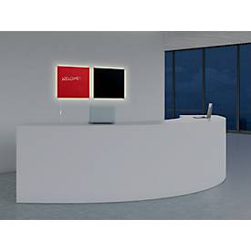 Glasmagnetboard Sigel Business artverum® LED light, 480 x 480 mm, magnethaftend, beschreibbar, 3 Magnete, rot
