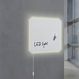 Glasmagnetboard Sigel Business artverum® LED light, 480x480 mm, beschreibbar, 3 Magnete, div. Farben