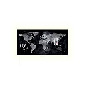 Glasmagnetboard Sigel Business artverum® LED light, World Map, beschreibbar, 2 Größen