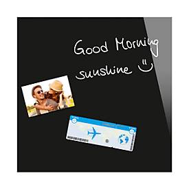 Glasmagnettafel Be!Board, magnethaftend, m. Magneten, B 450 x H 450 mm, schwarz