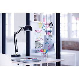 Glasmarker edding 95, für Glasoberflächen & Whiteboards, Strichbreite 1,5-3 mm, runde Spitze, 4er Set, Schwarz, Hellblau, Pink und Orange 