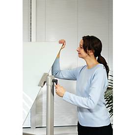 Glastafel Nobo Diamond, fahrbar, magnethaftend, Arbeitsfläche 1200 x 900 mm