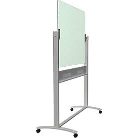 Glastafel Nobo Diamond, fahrbar, magnetisch, Arbeitsfläche 1200 x 900 mm