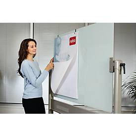 Glastafel Nobo Diamond, fahrbar, magnetisch, Arbeitsfläche 1200 x 900 mm