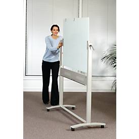Glastafel Nobo Diamond, fahrbar, magnetisch, Arbeitsfläche 1200 x 900 mm