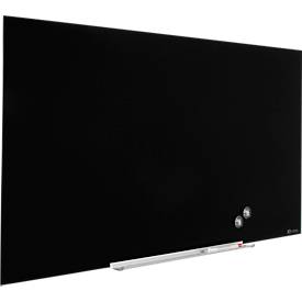 Glastafel Nobo Diamond, magnethaftend, aneinander montierbar, schwarz, 1260 x 710