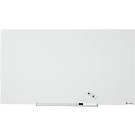 Glastafel Nobo Diamond, magnetisch, aneinander montierbar, weiß, 680 x 380