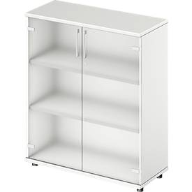 Glastürenschrank TETRIS WOOD, 3 OH, B 800/1000mm, Höhe inkl. Gleiter, abschließbar